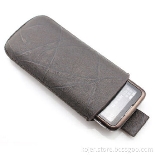 Leather Mobile Phone Pouch for Nokia, Made of PU, Easy to Use with Retractable Pull-tab on Back